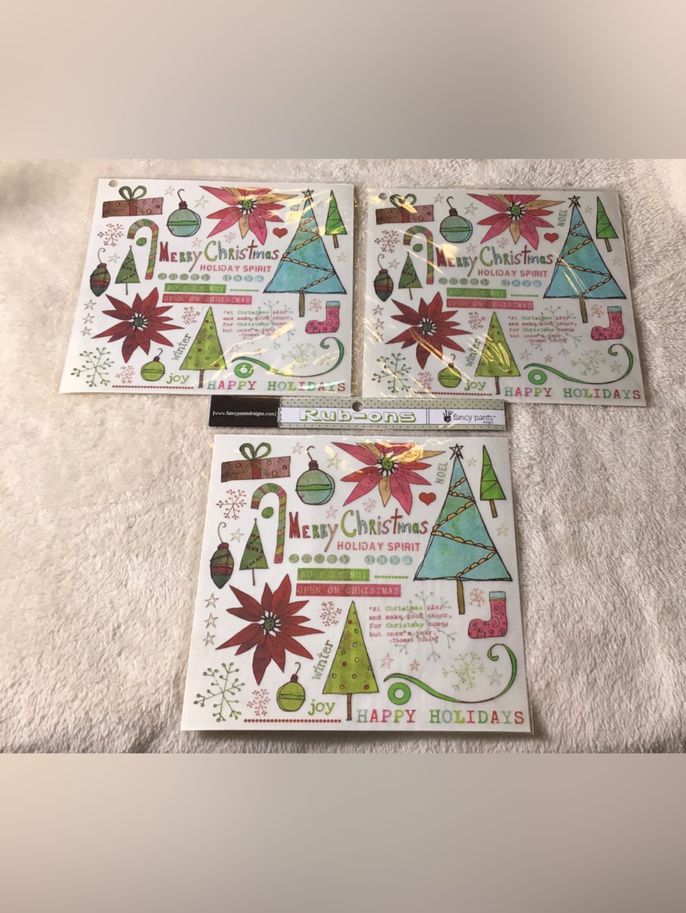 Christmas rub-ons